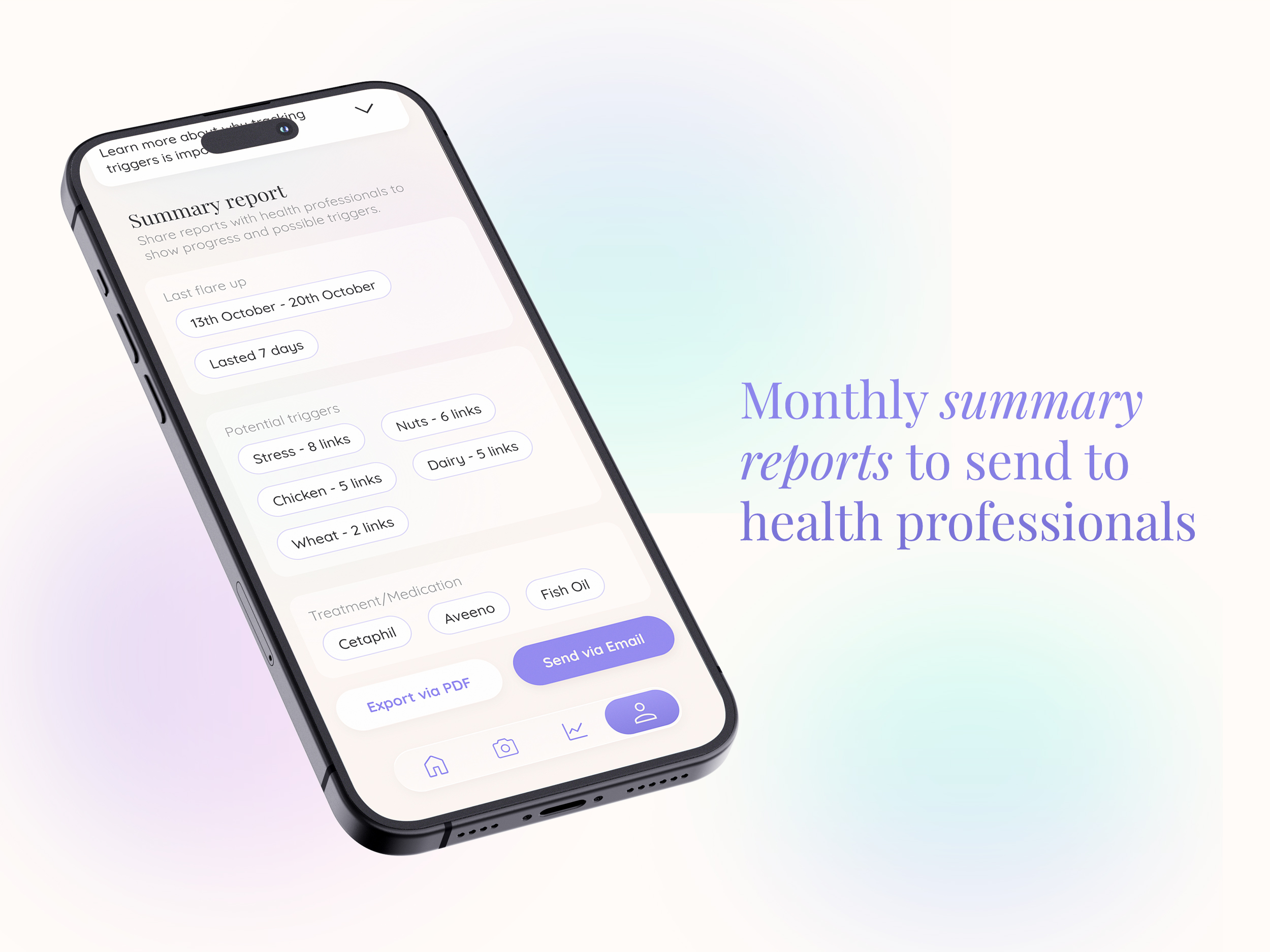 mockup of the summary report of trace